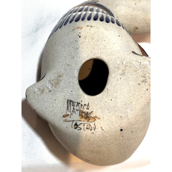 Vintage Mexican folk Art Pottery Duck signed los Cabo's tostado hand painted - Picture 4 of 7